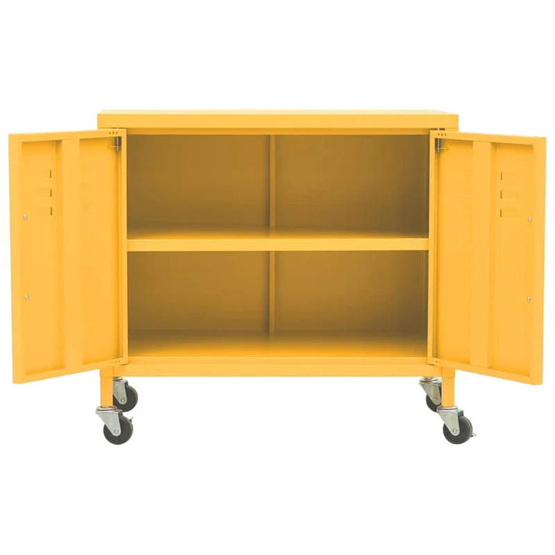 336263 vidaXL Storage Cabinet Mustard Yellow 60x35x56 cm Steel