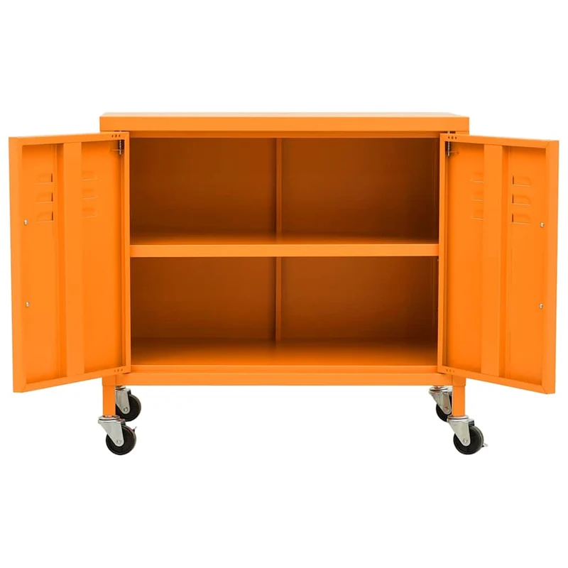 336264 vidaXL Storage Cabinet Orange 60x35x56 cm Steel
