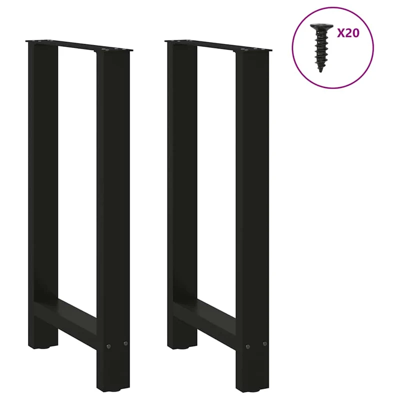 Bar Table Legs Black 2 pcs 40x(90-91) cm Steel