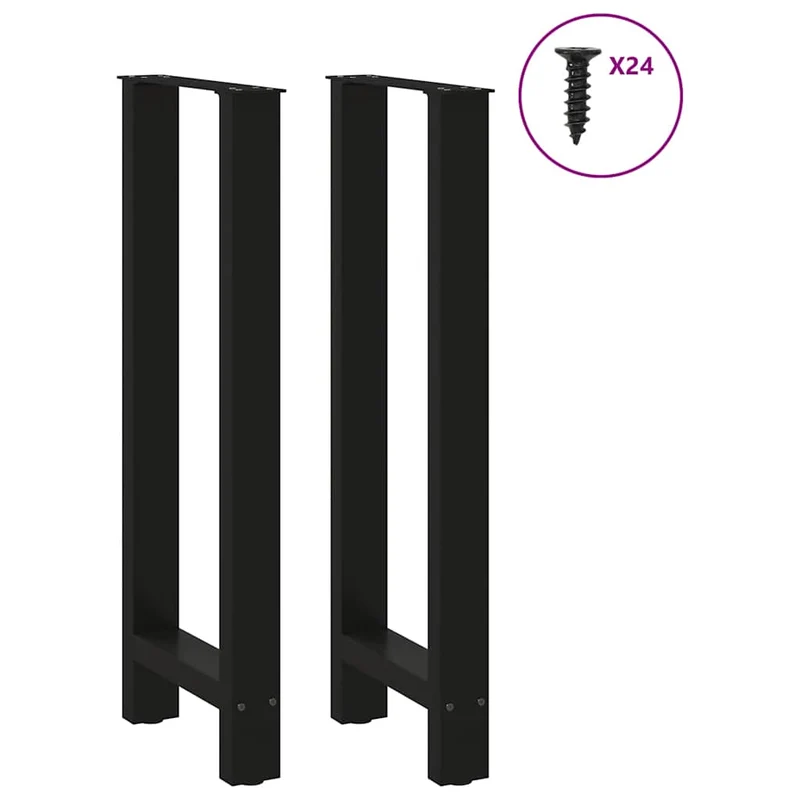 Bar Table Legs Black 2 pcs 50x(100-101) cm Steel
