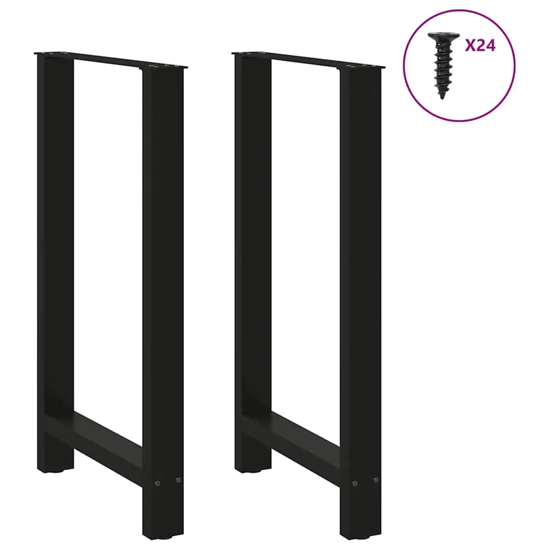 Bar Table Legs Black 2 pcs 60x(100-101) cm Steel