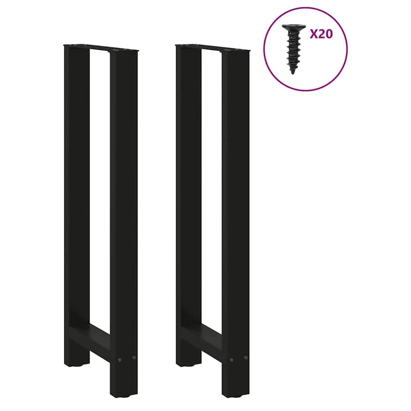 Bar Table Legs Black 2 pcs 40x(110-111) cm Steel