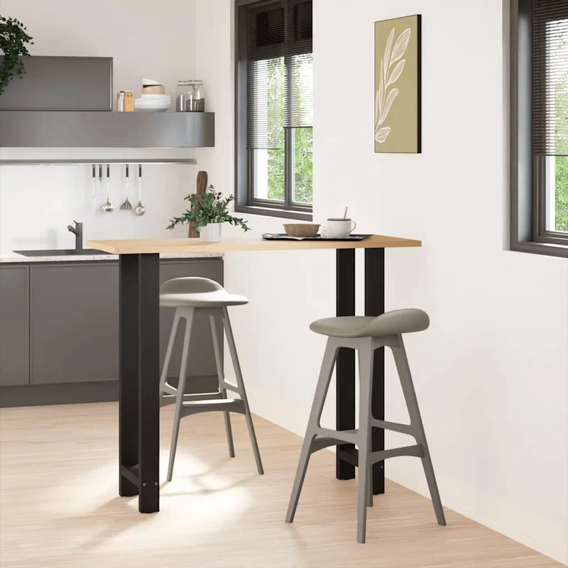 Bar Table Legs Black 2 pcs 50x(110-111) cm Steel