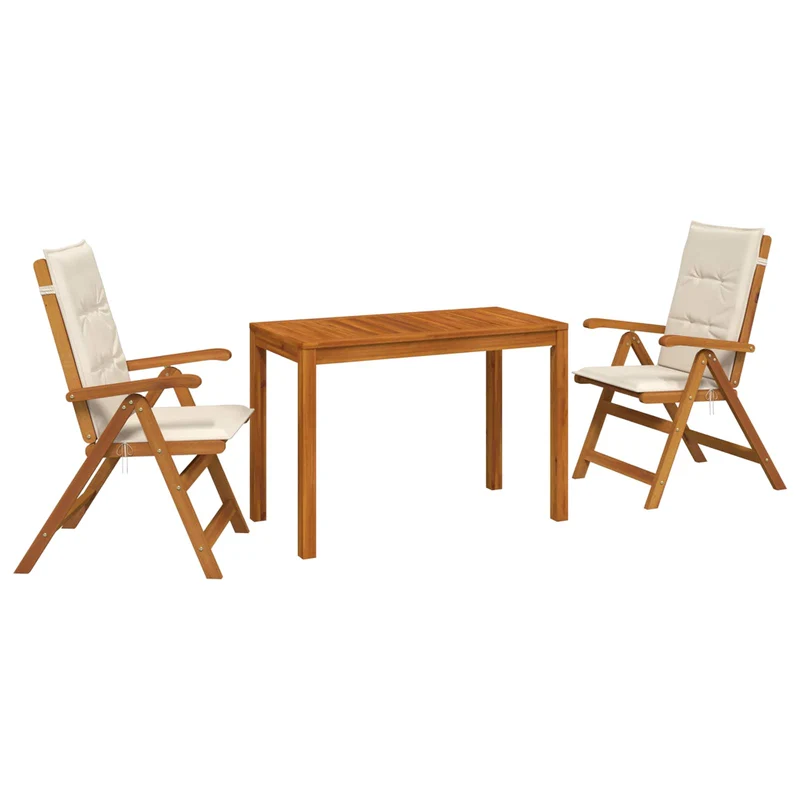 Garden Dining Set Natural Solid Acacia Wood