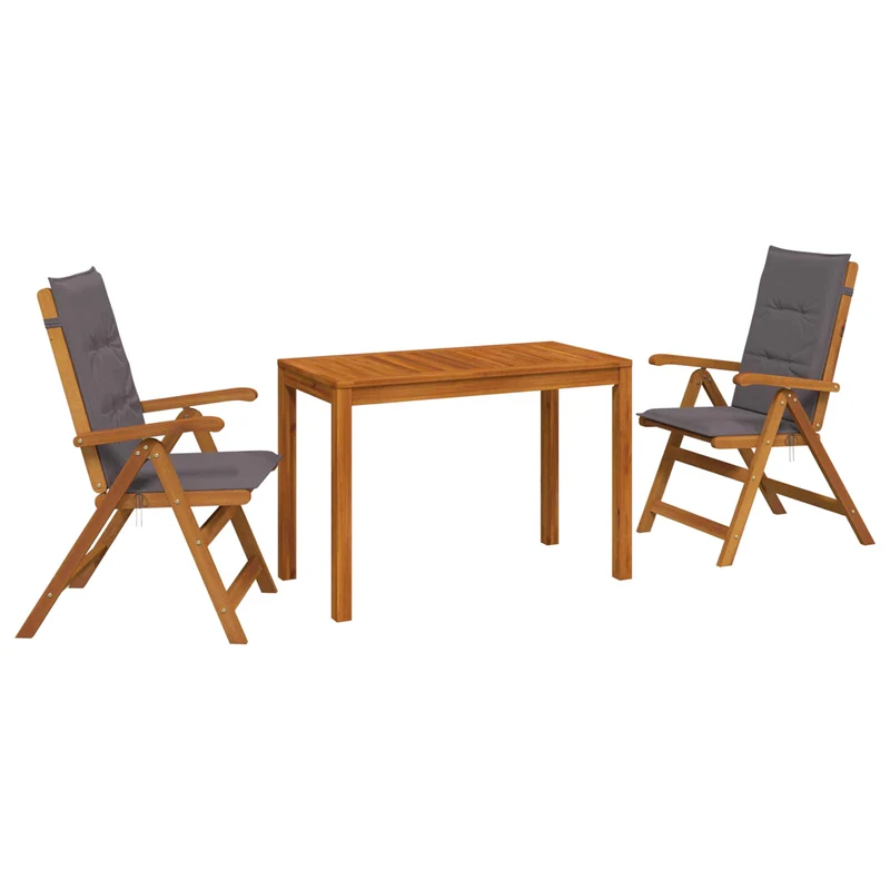 Garden Dining Set Natural Solid Acacia Wood