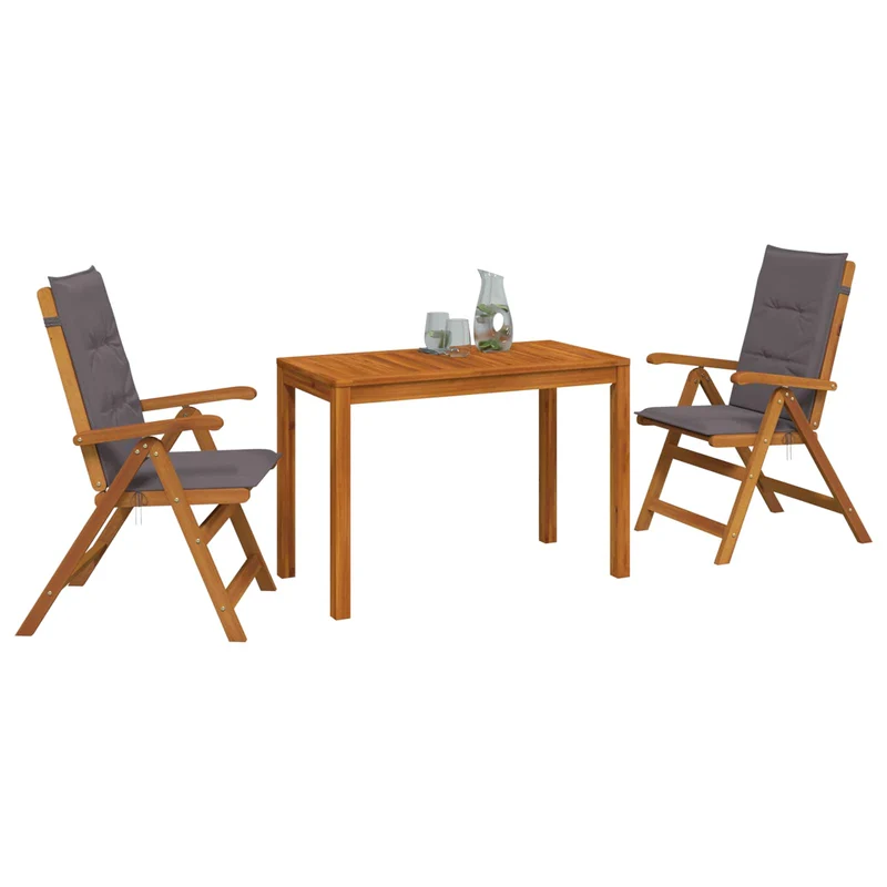 Garden Dining Set Natural Solid Acacia Wood