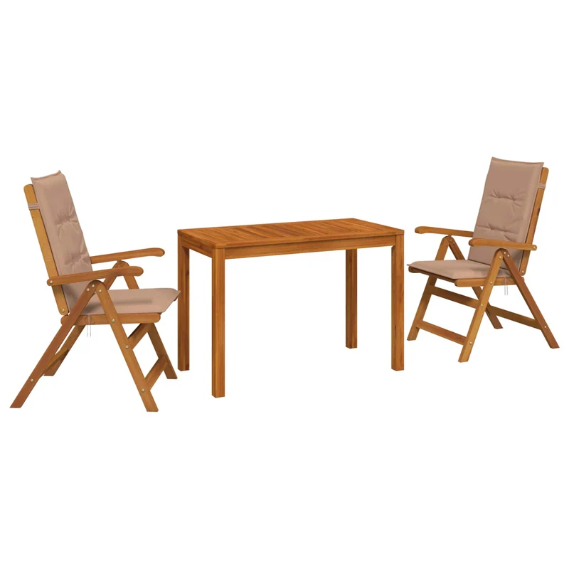 Garden Dining Set Natural Solid Acacia Wood