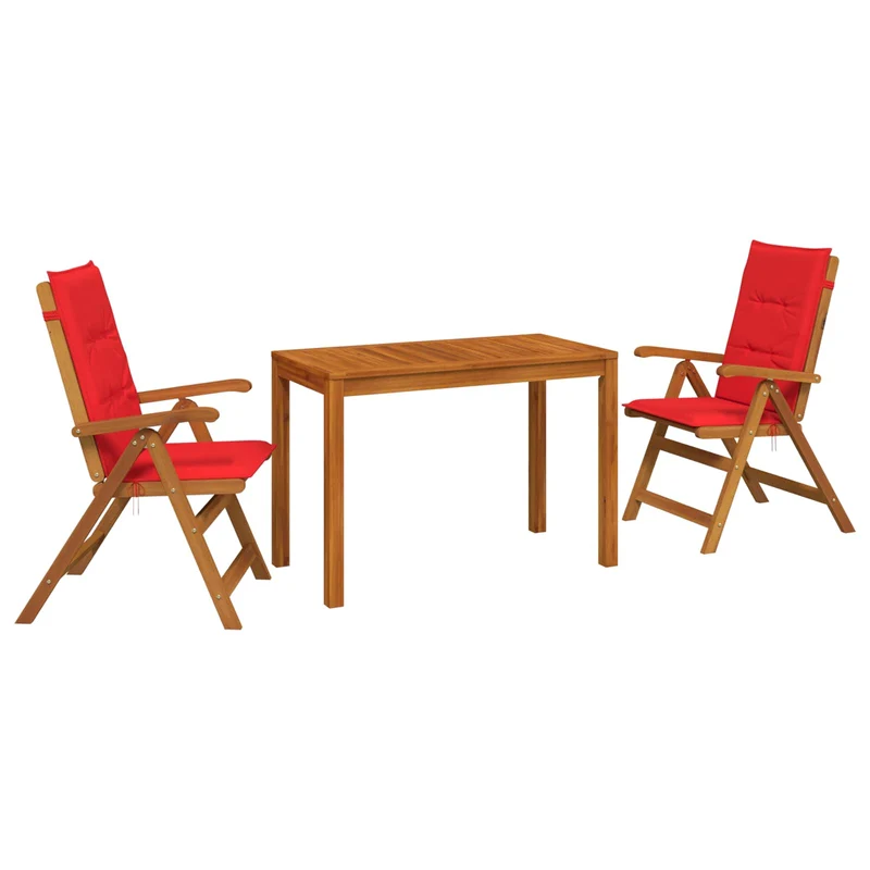 Garden Dining Set Natural Solid Acacia Wood