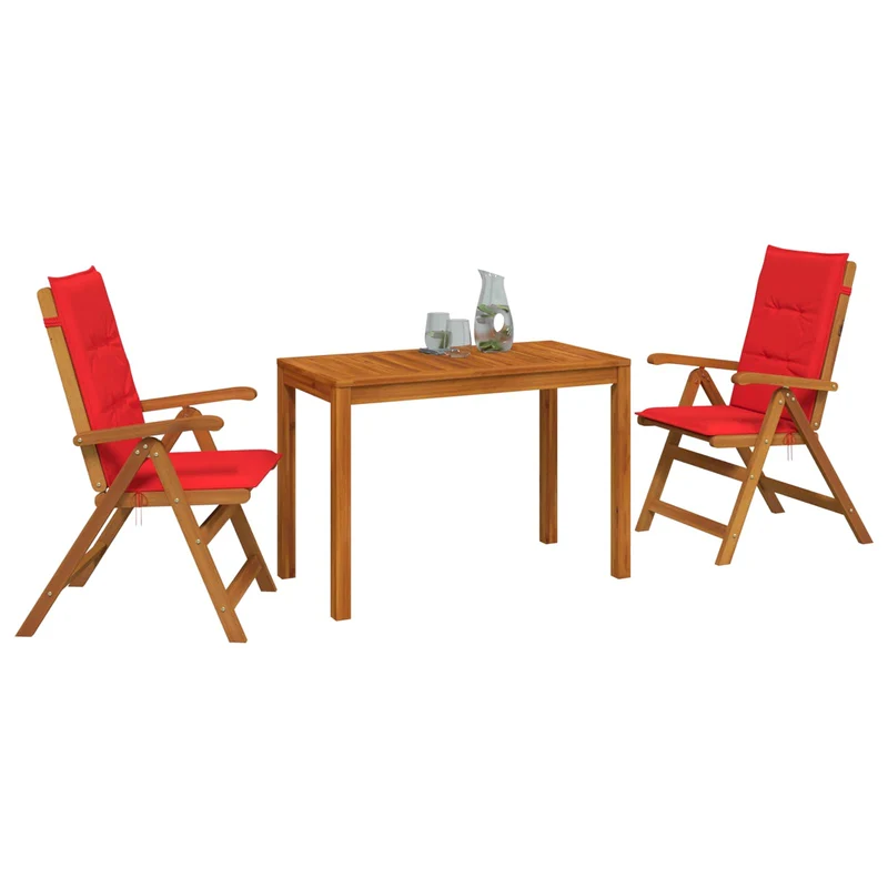 Garden Dining Set Natural Solid Acacia Wood