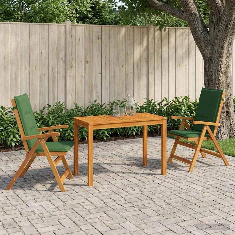Garden Dining Set Natural Solid Acacia Wood