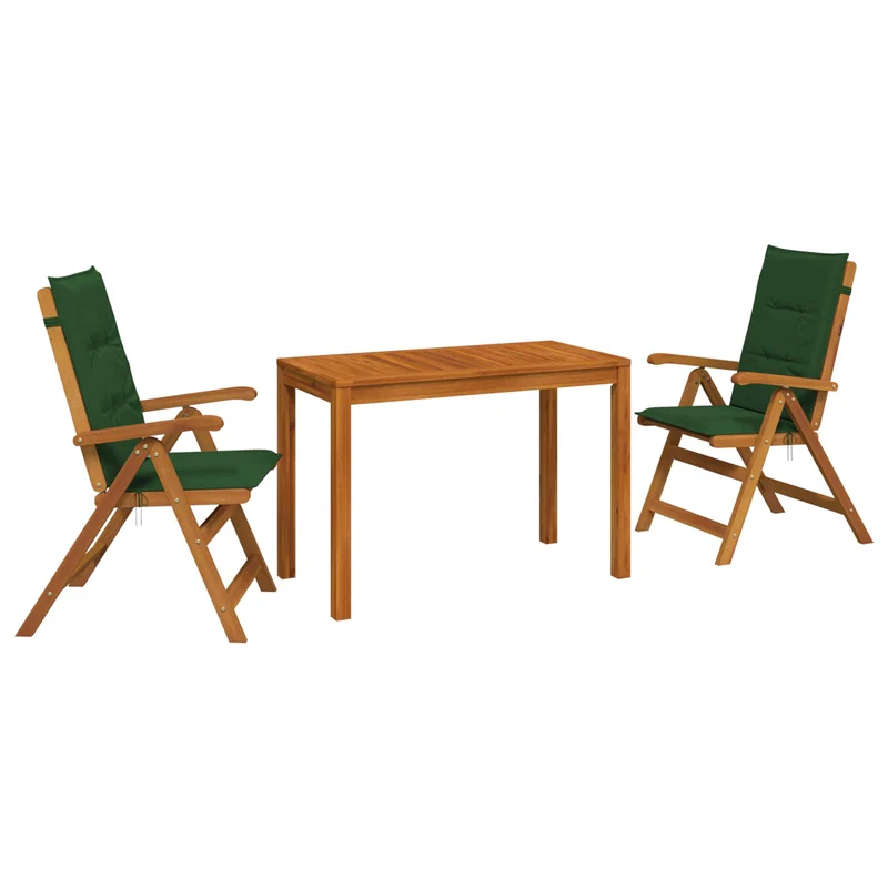 Garden Dining Set Natural Solid Acacia Wood
