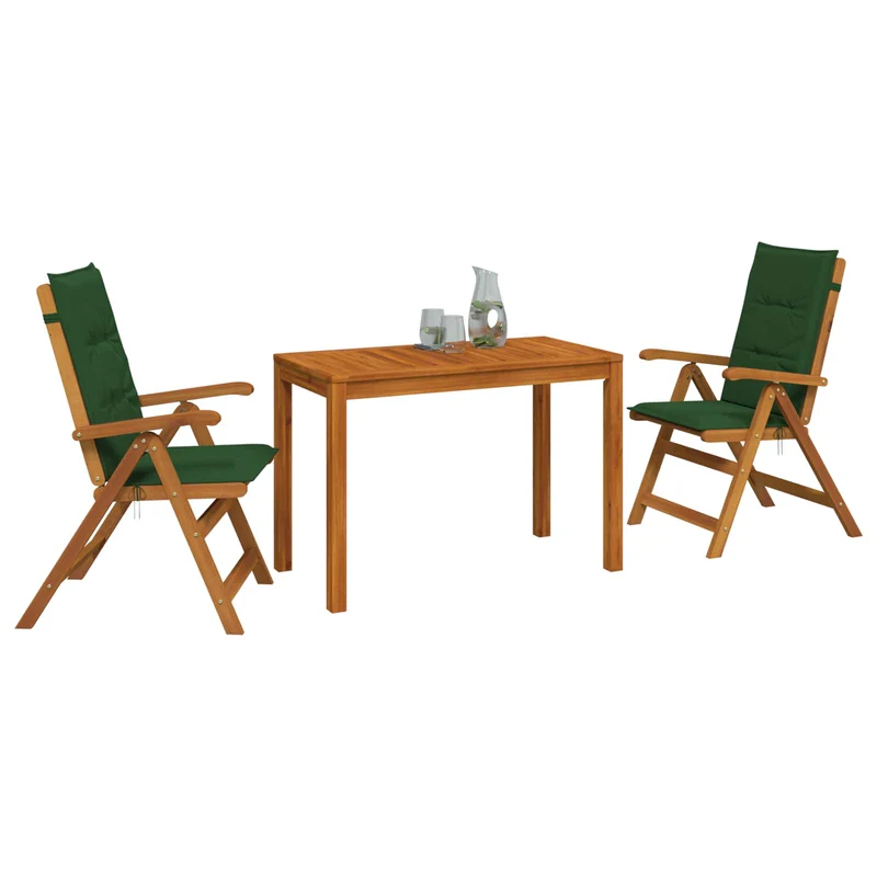 Garden Dining Set Natural Solid Acacia Wood