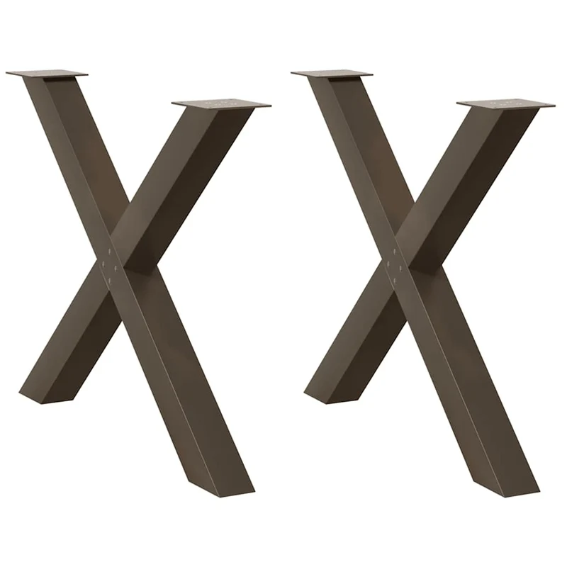 Dining Table Legs X-Shaped 2 pcs Natural Steel 90x(72-73) cm Steel