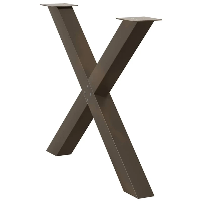Dining Table Legs X-Shaped 2 pcs Natural Steel 90x(72-73) cm Steel