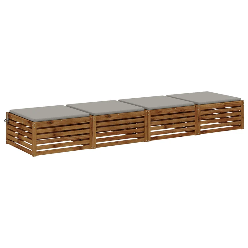 Seat Cushions SOEST 4 pcs 100% Polyester Grey 80 x 80 x 3 cm