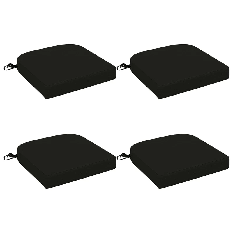 4-Piece Seat Cushions SOEST 4 pcs 100% Polyester Black