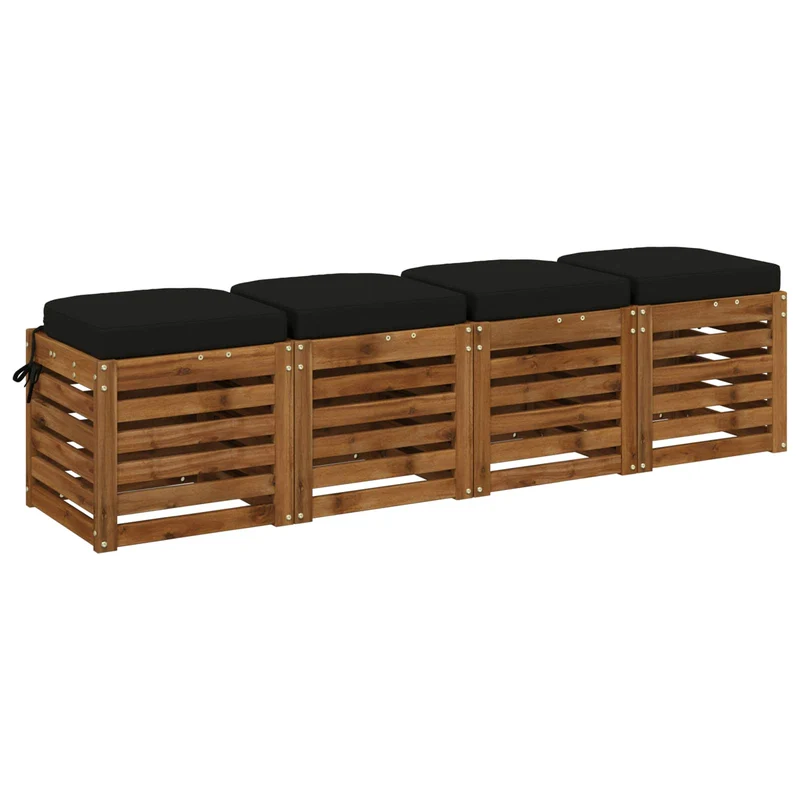 4-Piece Seat Cushions SOEST 4 pcs 100% Polyester Black