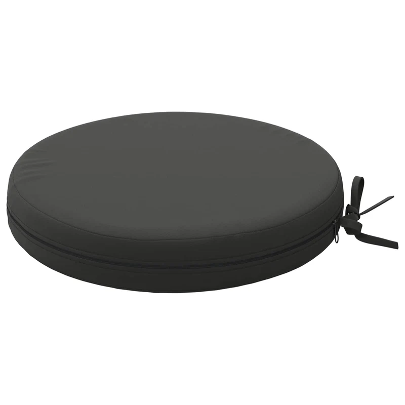 Seat Cushions SOEST 4 pcs 100% Polyester Anthracite Ø 40 x 7 cm