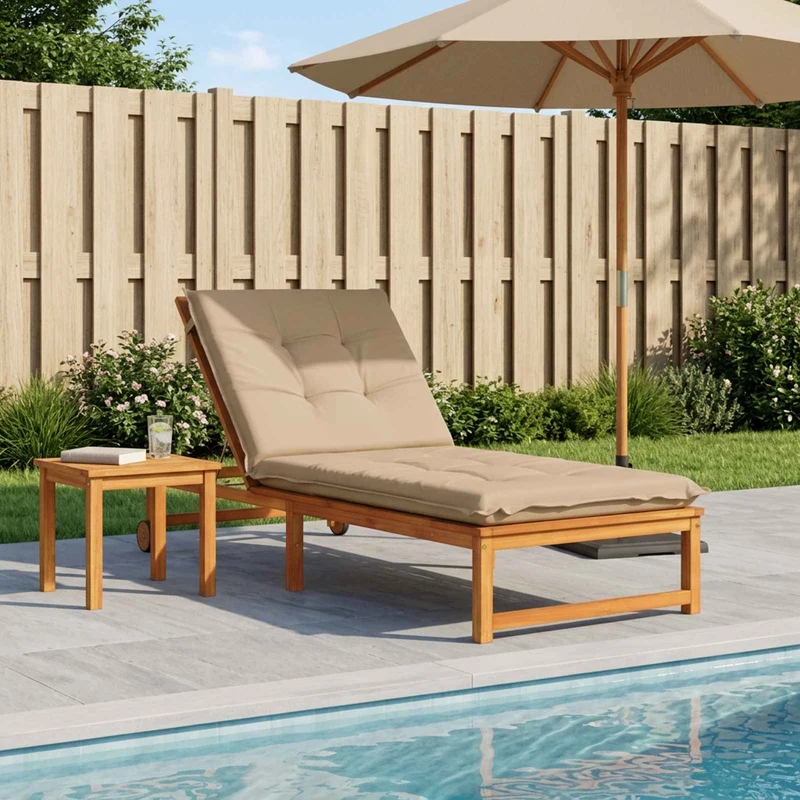 Sunlounger Cushion GEMERT 100% Polyester Sand 190 x 70 x 9 cm
