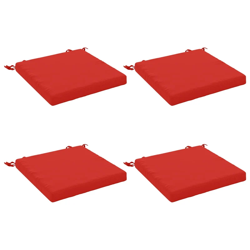 Seat Cushions SOEST 4 pcs 100% Polyester Red 40 x 40 x 5 cm