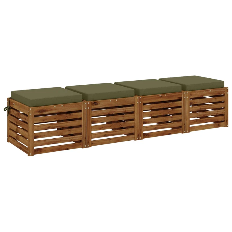 Seat Cushions SOEST 4 pcs 100% Polyester Olive Green
