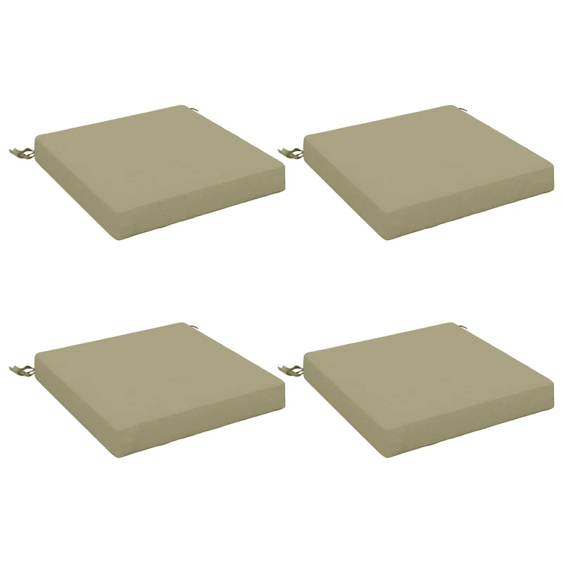 Seat Cushions SOEST 4 pcs 100% Polyester Light Green