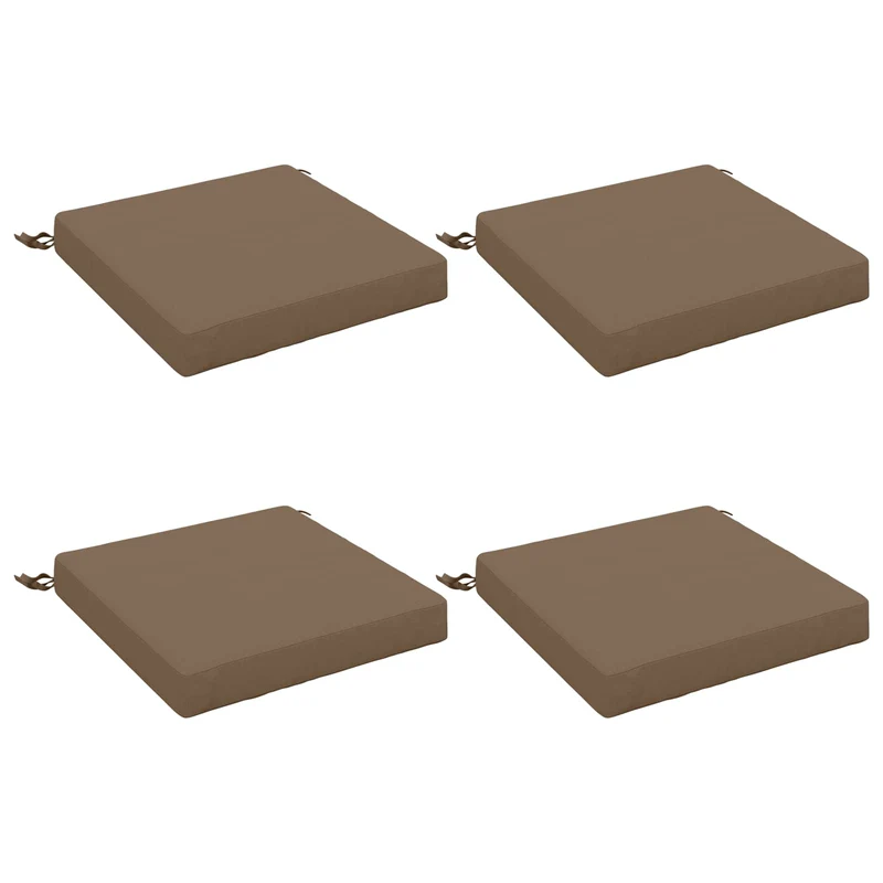Seat Cushions SOEST 4 pcs 100% Polyester Taupe 40 x 40 x 7 cm