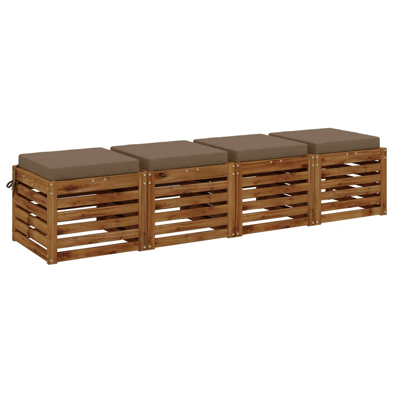 Seat Cushions SOEST 4 pcs 100% Polyester Taupe 40 x 40 x 7 cm