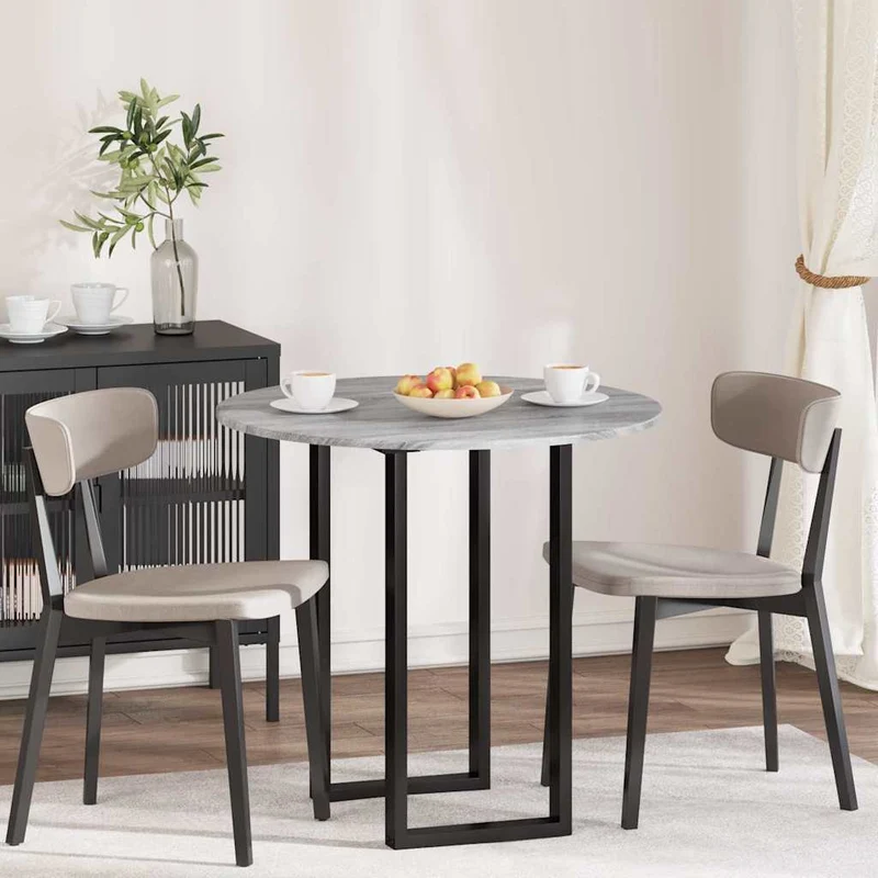 Table Top Ø 80 x 1.5 cm Round Engineered Wood Grey Sonoma