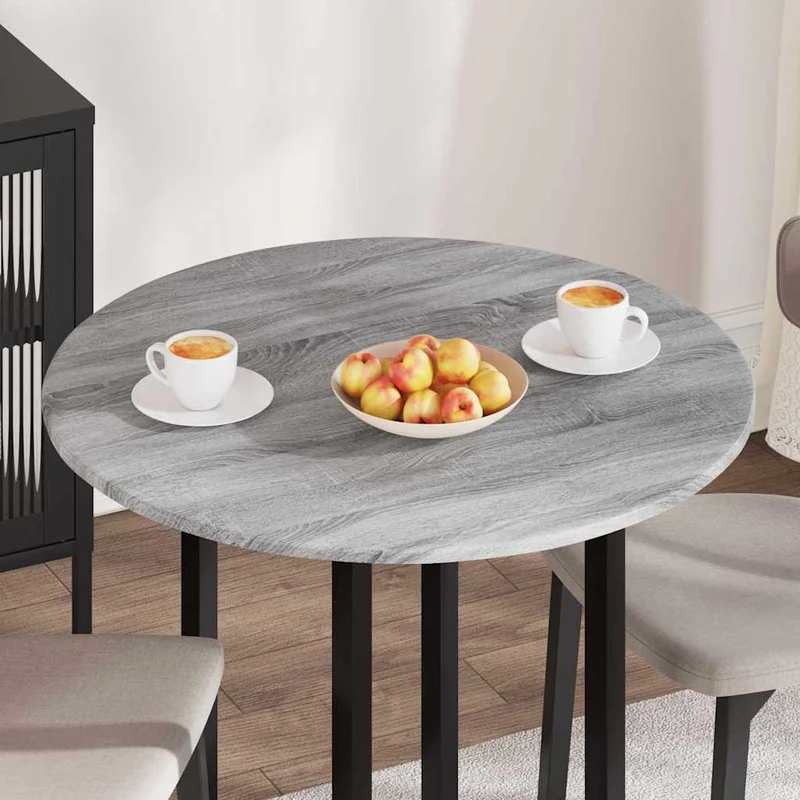 Table Top Ø 80 x 1.5 cm Round Engineered Wood Grey Sonoma