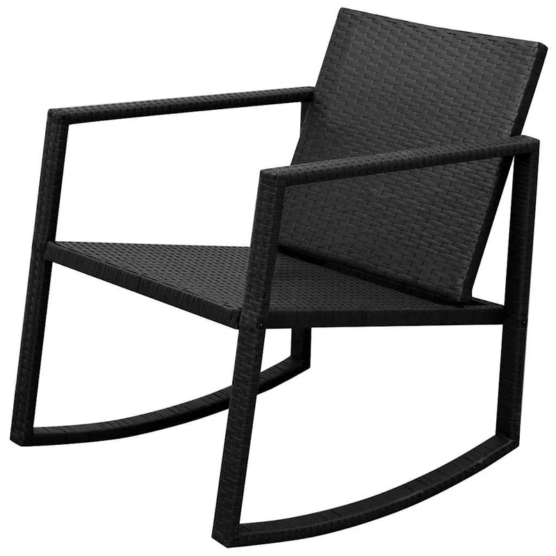 42862 vidaXL 3 Piece Bistro Set Poly Rattan Black