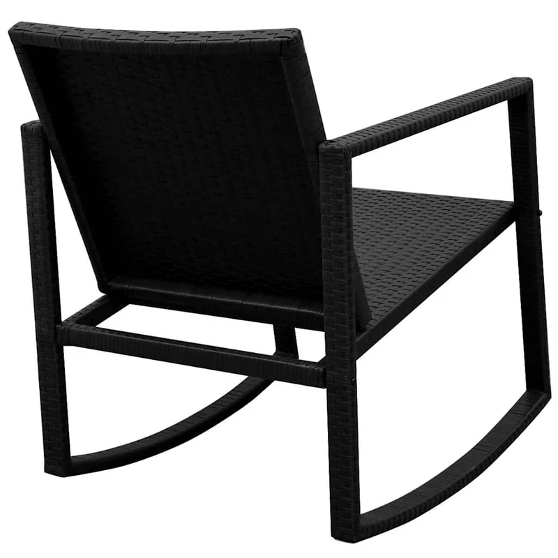 42862 vidaXL 3 Piece Bistro Set Poly Rattan Black