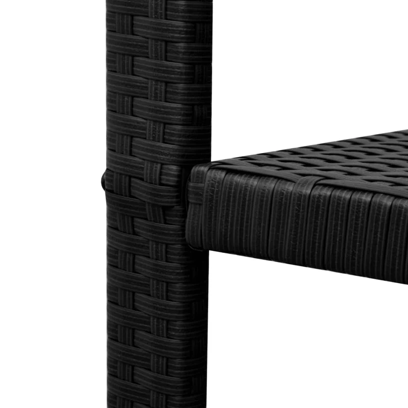 42862 vidaXL 3 Piece Bistro Set Poly Rattan Black