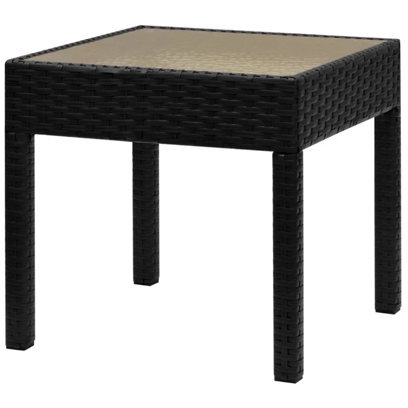 42862 vidaXL 3 Piece Bistro Set Poly Rattan Black
