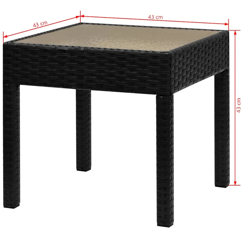42862 vidaXL 3 Piece Bistro Set Poly Rattan Black