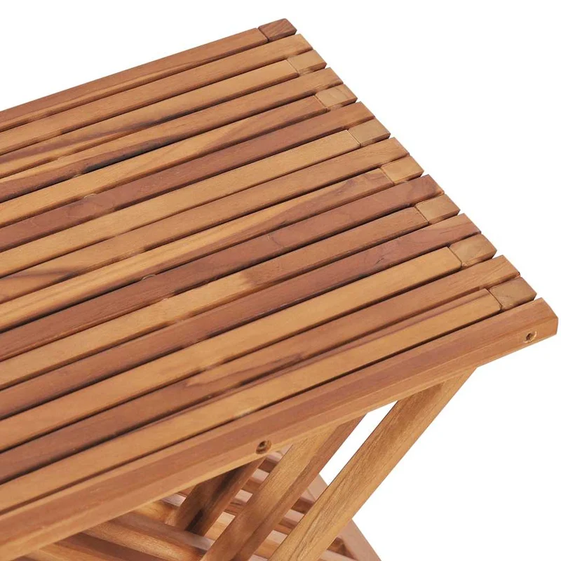 48992 vidaXL Folding Stool 40x32x45 cm Solid Teak Wood