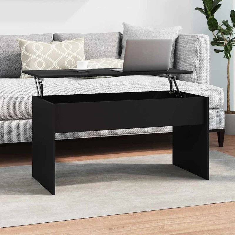 Coffee Table Black 102x50,5x52,5 cm Engineered Wood