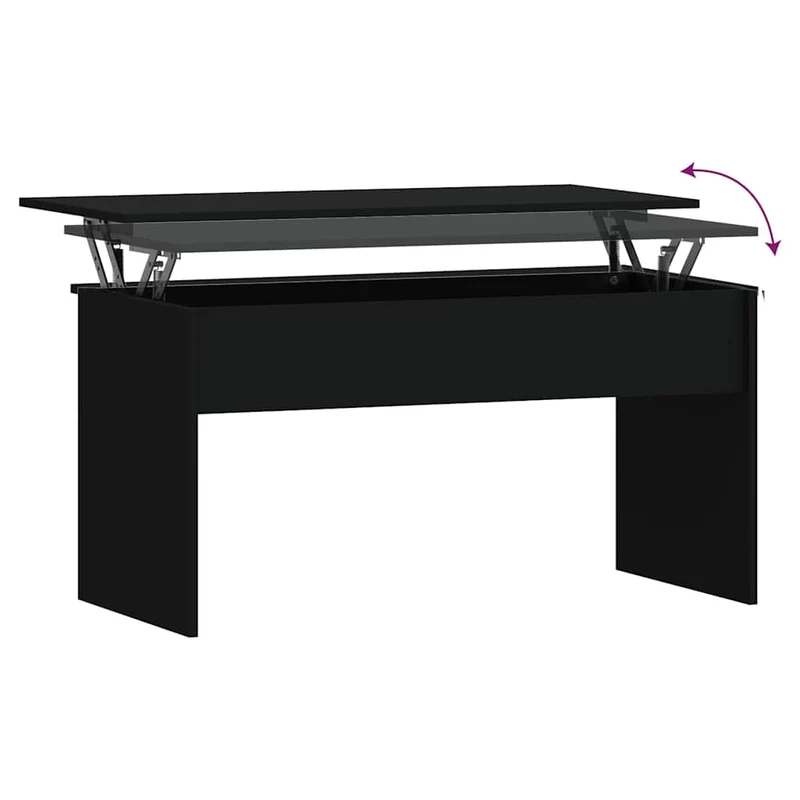 Coffee Table Black 102x50,5x52,5 cm Engineered Wood