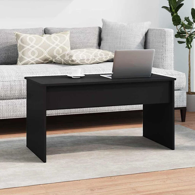 Coffee Table Black 102x50,5x52,5 cm Engineered Wood