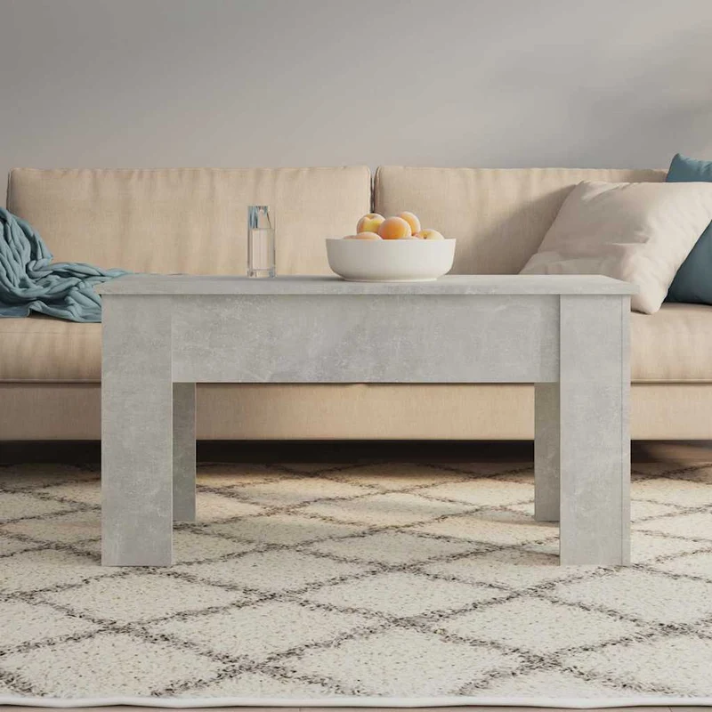 Coffee Table Concrete Grey 101x49x52 cm Engineered Wood