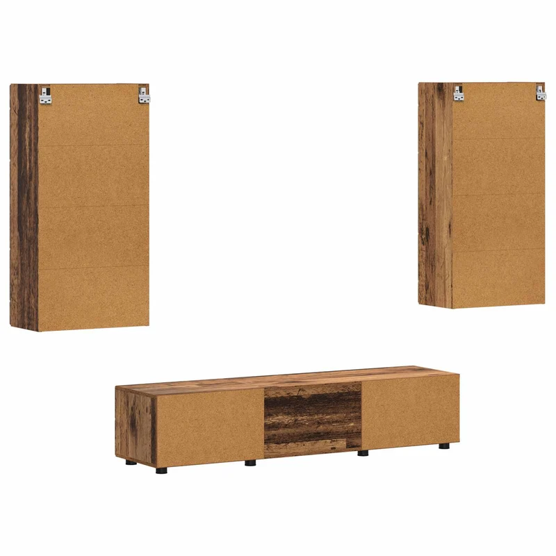 TV Cabinet Set FLORIN 3 pcs Old Wood Engineered Wood