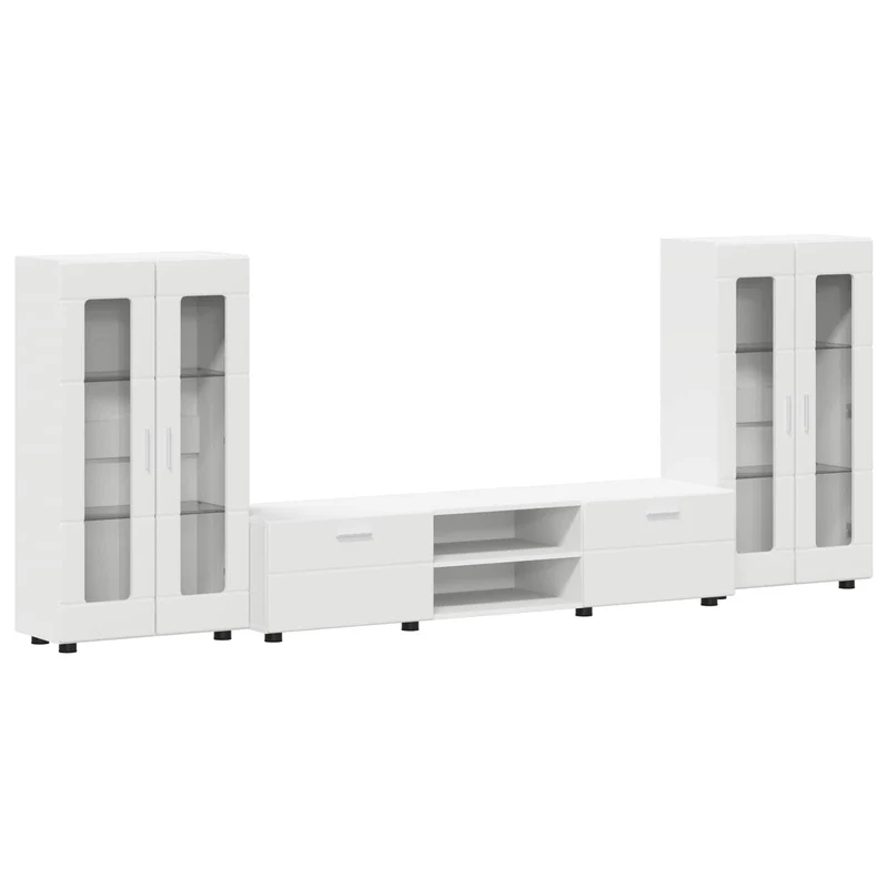 TV Cabinet Set FLORIN 3 pcs White Engineered Wood