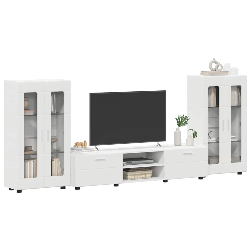 TV Cabinet Set FLORIN 3 pcs White Engineered Wood