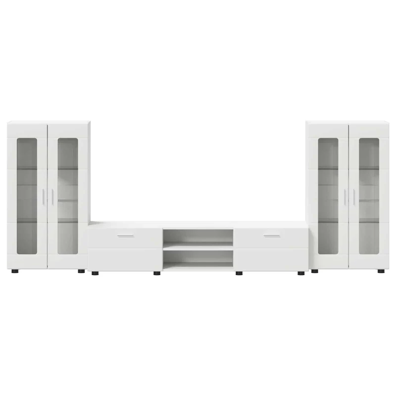 TV Cabinet Set FLORIN 3 pcs White Engineered Wood