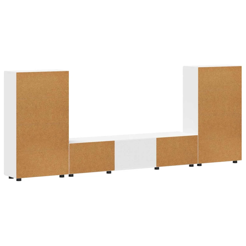 TV Cabinet Set FLORIN 3 pcs White Engineered Wood