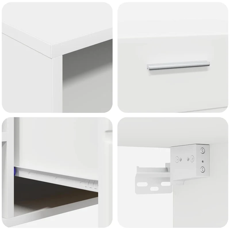 TV Cabinet Set FLORIN 3 pcs White Engineered Wood