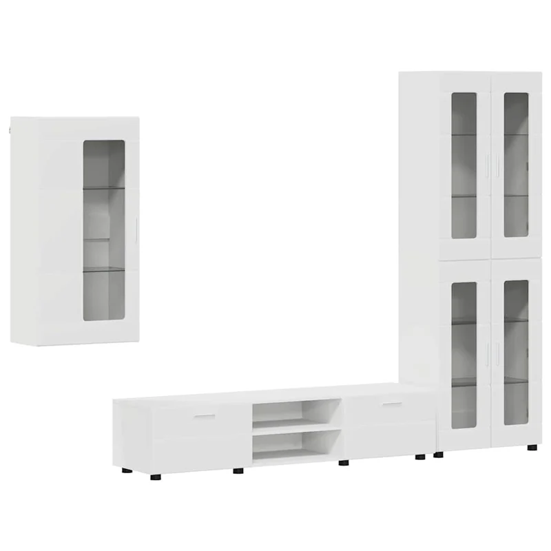 TV Cabinet Set FLORIN 3 pcs White Engineered Wood