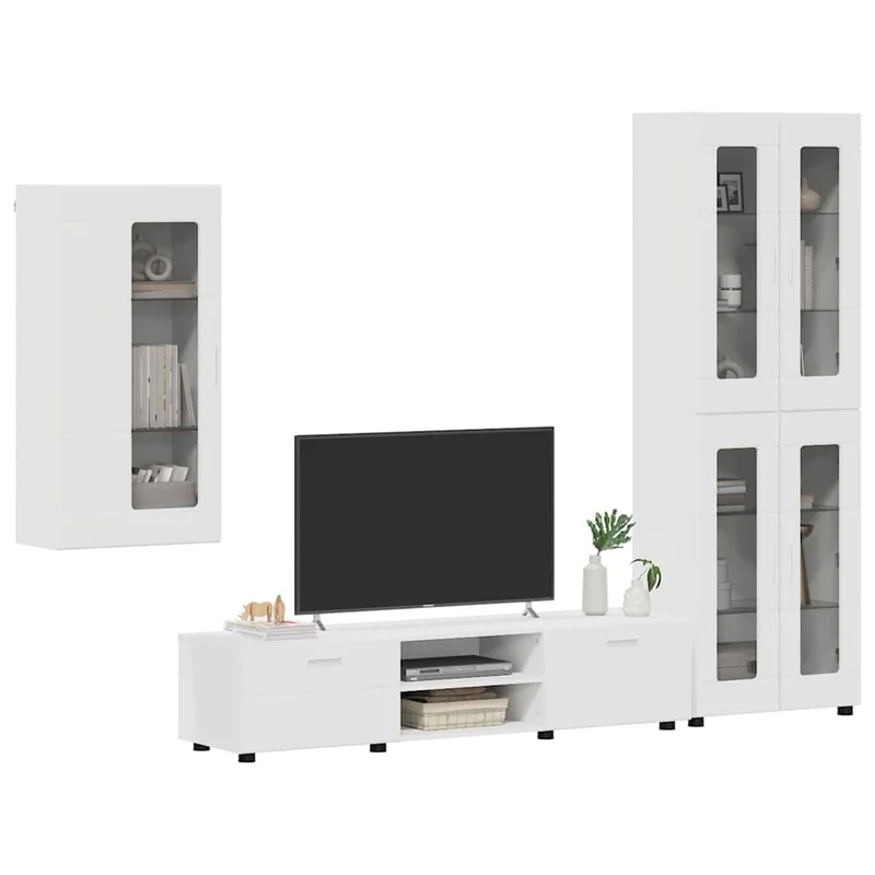 TV Cabinet Set FLORIN 3 pcs White Engineered Wood