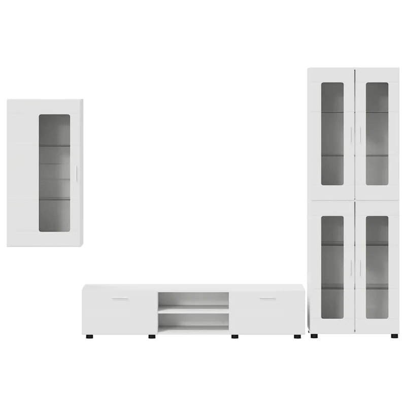 TV Cabinet Set FLORIN 3 pcs White Engineered Wood