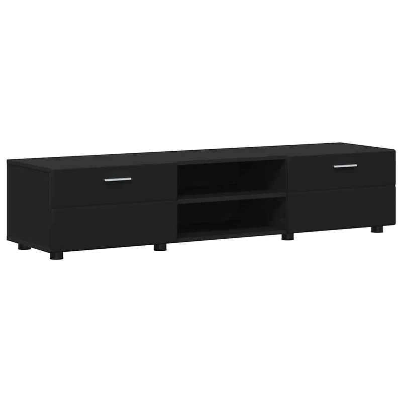 TV Cabinet Set FLORIN 3 pcs Black Engineered Wood